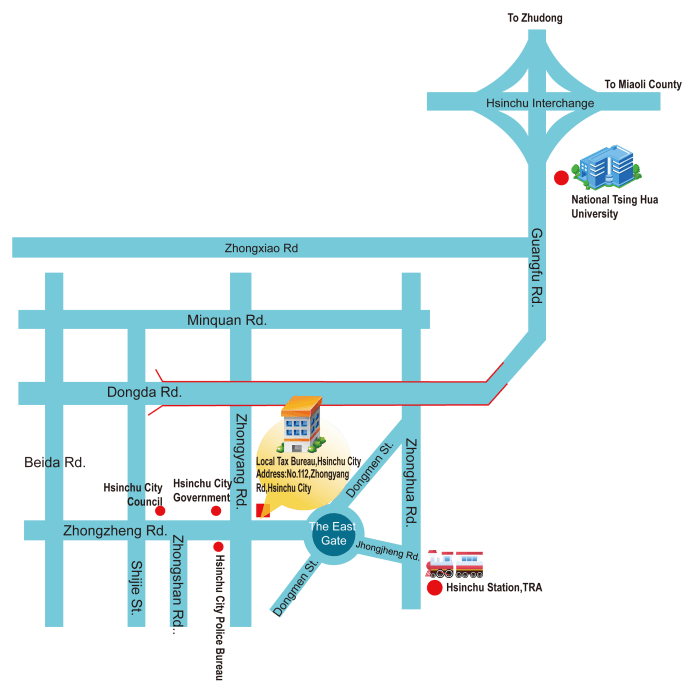 Location Map for Local Tax Bureau, Hsinchu City